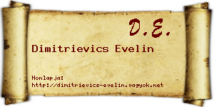 Dimitrievics Evelin névjegykártya